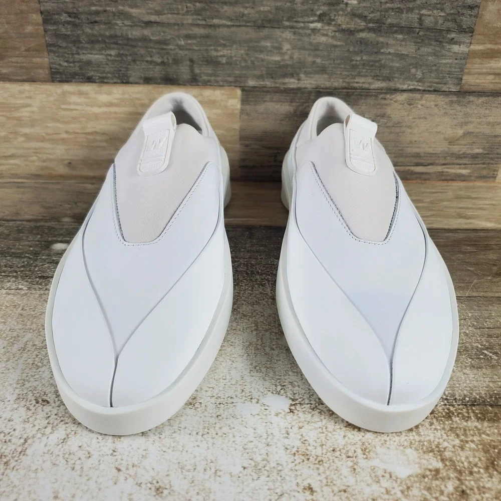 Wolf & Shepherd Cruise Tre Womens Shoes Sz 8 White Leather Upper Slip-On Sneaker
